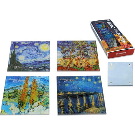 Set di 4 sottobicchieri in vetro - V. van Gogh (carmani)