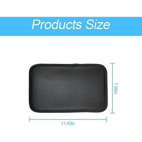 SABIR Coussin d'Accoudoir Voiture Universel Housse en Fibre de Cuir pour Console Centrale de Voiture Accessoires de Protection IntéRieure pour la Plupart des Voitures Suv Et Camions (Noir) (1/3)