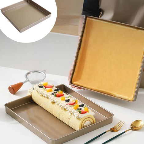 Backform, antihaftbeschichtet, aus Kohlenstoffstahl, 28 cm quadratisch, Backutensil, Küchenbackform, leicht zu reinigen, geeignet zum Backen zu Hause. (1/5)