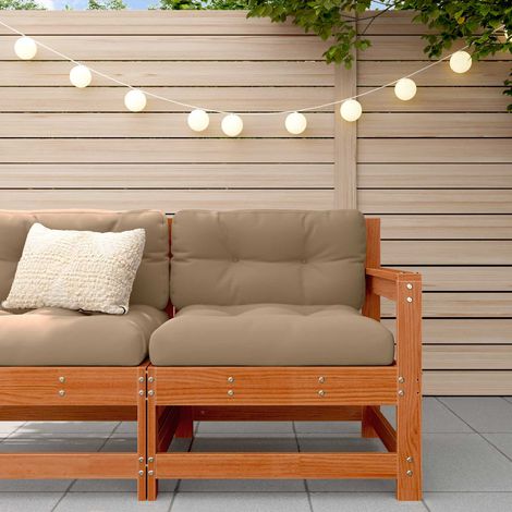 Gartenecksofa Massives Kiefernholz Wachsbraun