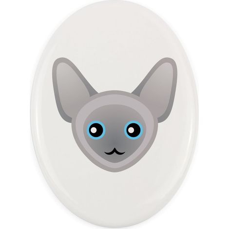 Peterbald - placa de cerámica para lápida con gráficos e inscripción de Art-Dog (1/4)