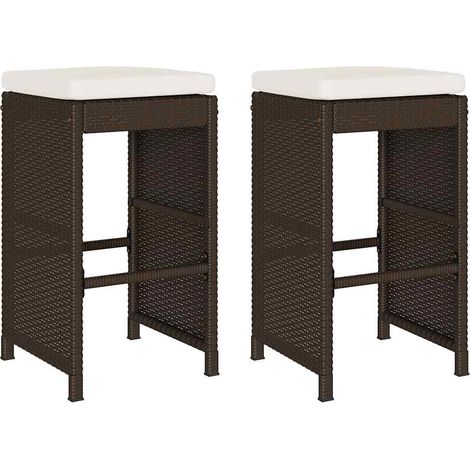 Maison Exclusive - Taburetes de cocina con cojines 2 uds ratán si