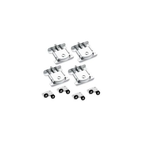Lot de 4 roulettes pour meubles et armoires - Galvanisées avec double ressort - Roulettes silencieuses pour portes coulissantes et rails de porte coulissante - Crezuo