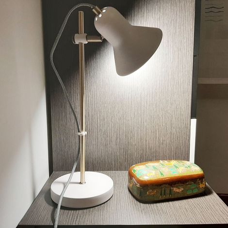 Lampada da Tavolo Vintage Metallica Bianca