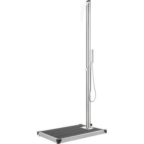 Douche de jardin Douche de salle de bain - avec base gris 225 cm Acier inoxydable BV731477 - BonneVie (1/5)
