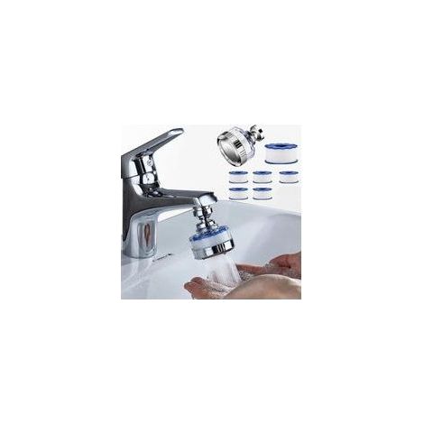 Filtre anti calcaire universel pour robinet, 5 éléments filtrants en coton PP, rotatif à 360°