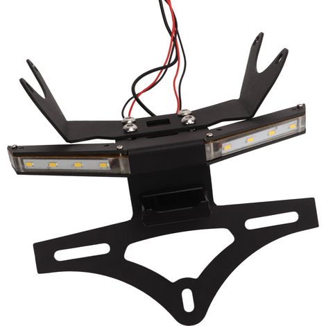 Support de plaque d'immatriculation pour moto (25 pièces), noir, avec feu arrière, compatible avec CB650R et CBR650R (à partir de 2021). (1/5)