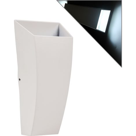 APPLIQUE LED DA PARETE BIEMISSIONE 6W IP65 PER ESTERNI - DESIGN MODERNO IN ALLUMINIO BIANCO CON DIFFUSORE OPACO IDEALE PER TERRAZZI PATII E PORTICATI (1/5)