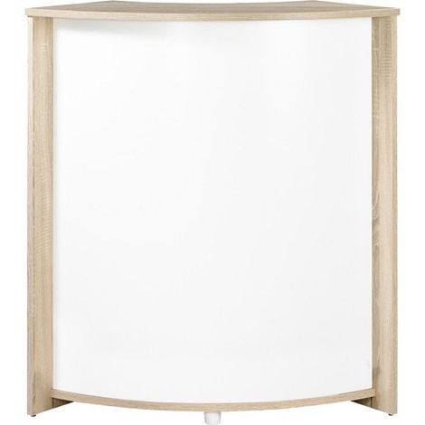 Les Tendances – Comptoir de bar bois clair et blanc Snack 97x105x45cm – 2 tablettes réglables – Repose-pieds métallique – Fabriqué en France (1/3)