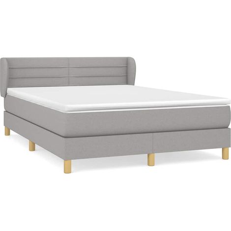 Maison Exclusive - Giroletto a Molle con Materasso Grigio Chiaro 140x200cm Tessuto (1/5)