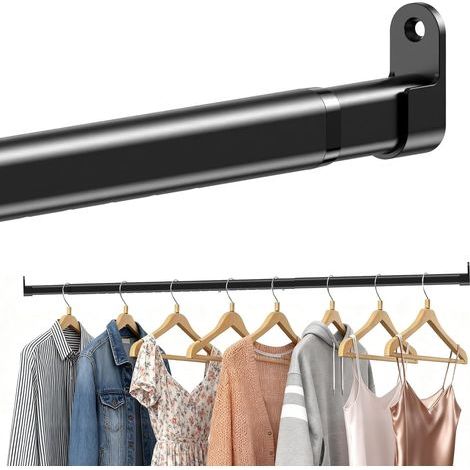 Ovale Teleskopstange – Legierter Stahl – Für Gardinen und Kleiderschränke – Schwarz – 42 bis 100 cm (1/5)