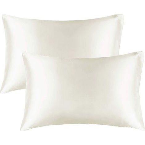 Weiße Satin-Kissenbezüge – 50,8 x 75 cm – 2er-Set – Schick und elegant