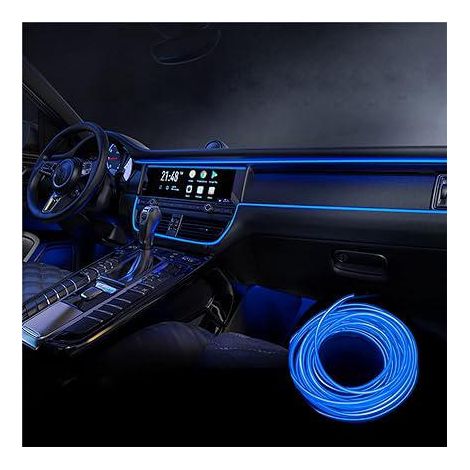 Ruban LED Voiture 5m, Éclairage Intérieur Auto 5V, Bande Lumineuse Bleue pour Habitacle, Ambiance Universelle Tous Modèles (1/5)