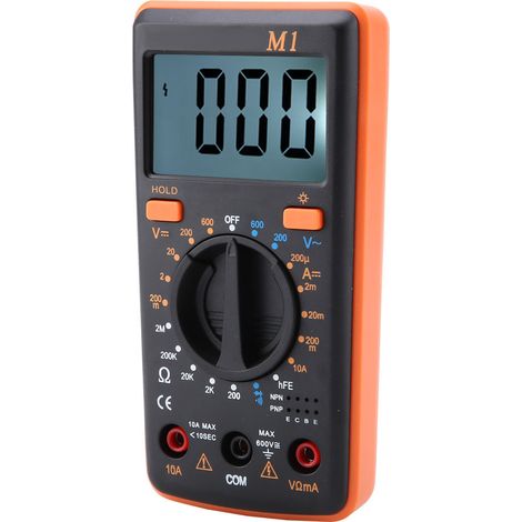 Testeur multimètre numérique ANENG M1DC/AC de tension, courant et résistance 0℃-50℃ (orange) (1/5)