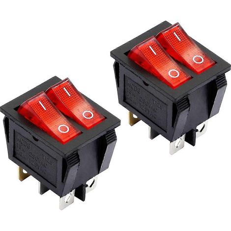 Interrupteur à bascule double Kcd8 15a 250vac Lot de 2 (1/5)