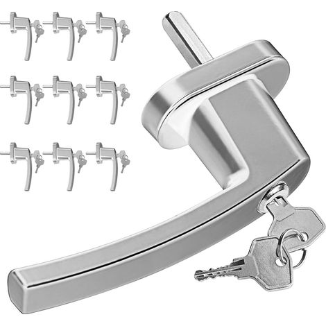 Lockable window handle set 2 pcs silver child safe