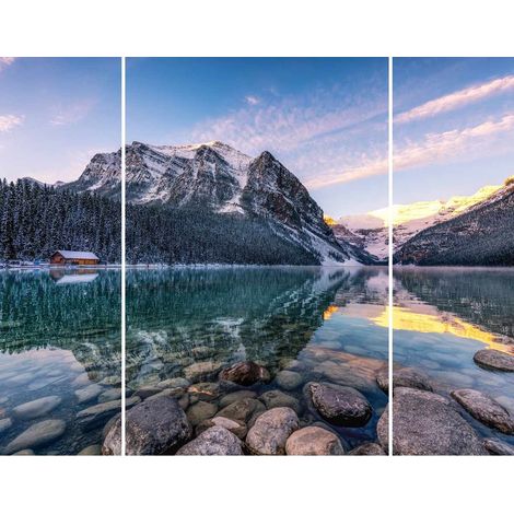 Triptyque sur toile montagne 125x97 cm - Impression sur Toile Murale Décorative - Image imprimée en HD sur Toile - Toile sur Châssis en Bois FSC - Fabriqué en France (1/5)