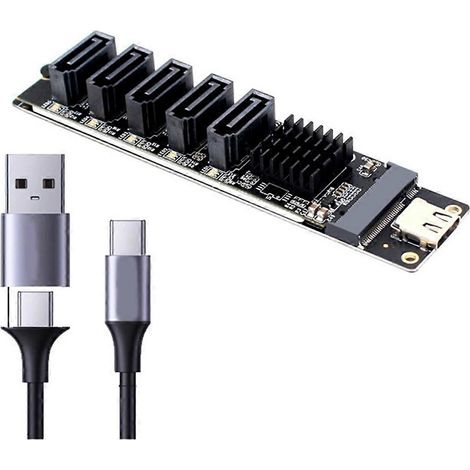 USB-C auf SATA 3.0 5-Port-Adapterkarte