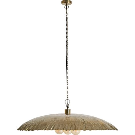 Lustre art déco en fer doré finition vieilli élégance suspendue - Doré vieilli élégant (1/2)