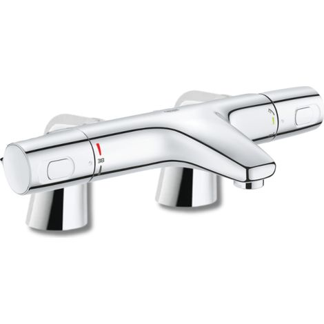 Grohe – Mitigeur thermostatique de baignoire – Finition chrome – Technologie CoolTouch – Système TurboStat – Poignées ergonomiques MetalGrip