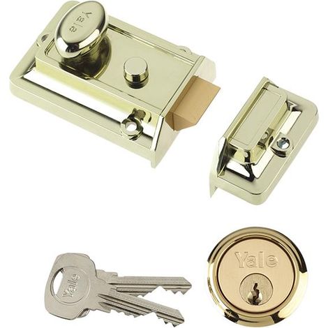 Yale P77 Nightlatch 60mm Backset Brasslux Finish