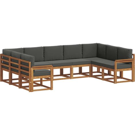 Set di divani da esterno 9 pz Naturale e Antracite vidaXL (1/5)