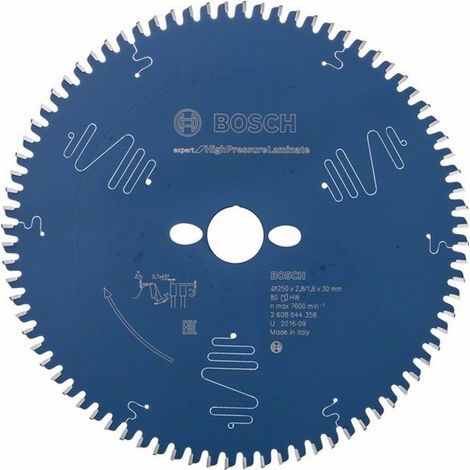 Bosch Kreissägeblatt Expert for High Pressure Laminate, 250 x 30 x 2,8 mm, 80 Zähne, Spanwinkel -3° (1/5)