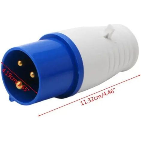 Prise industrielle 16 ampères 3 broches 220-250V étanche IP44 2P + E 3 phases 16A adaptée aux camping-cars, caravanes, camping-cars (1/4)