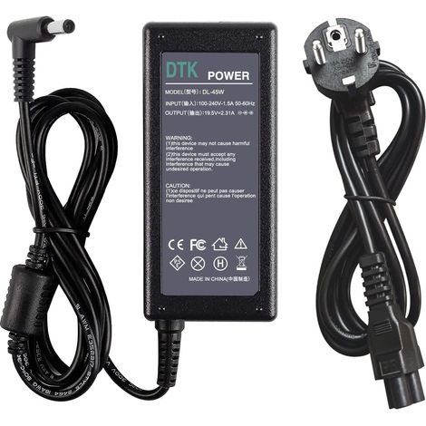 Chargeur 19,5V 2,31A 45W Alimentation pour Ordinateur Portable pour Dell Inspiron Vostro AC Adaptateur Connecteur: 4.5  3.0mm [Classe énergétique A+] (1/5)