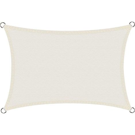Voile d'ombrage Imperméable Rectangulaire 3x4m, Toile Ombrage PES Résistant à l'eau, Résistant 98% Protection Rayons UV pour Patio Terrasse Extérieur, hors blanc 3x4 (1/5)