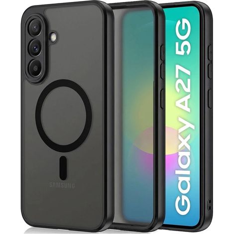 Custodia fumé per Samsung Galaxy A27 5G, custodia opaca, per MagSafe, cornice nera (1/5)