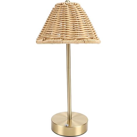 Ausla Lampe de Table en Rotin Boho, Chevet Alimentée par USB à (1/5)
