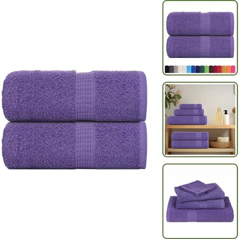 Gästetücher 2 Stk. Lila 30x50 cm 360 g/m² 100% Baumwolle - Gästetuch - Gästetücher - Gästehandtuch - Handtuch (1/5)