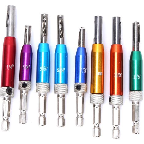 8 pièces Perforateur pour charnières de porte et fenêtre avec poinçon central et clé hexagonale