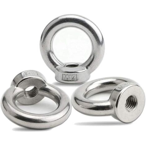 Pair 12PCS Écrou à oeil de levage, écrou à anneau femelle pour le levage de l'acier inoxydable 304Pack-of-12, M6 (1/4)