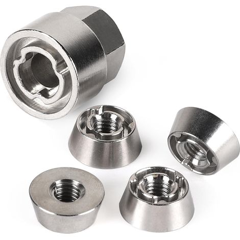 Ecrou Antivol M8, Écrou en Acier Inoxydable - Forme spéciale, Ecrous Antivol de Sécurité pour Tente de Toit, Porte-vélos, Motos, Système Solaire, pour Voiture et Maison, Argent (1/5)