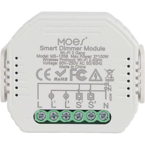 Intelligentes Dimmer-Schaltmodul, 2-Wege-Dimmung, App-Steuerung, Unterputzmontage, 90–250 V