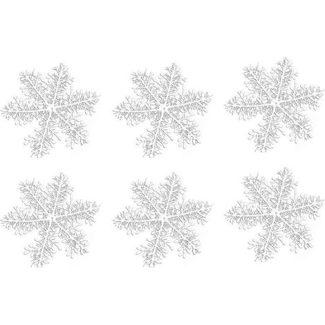 60 flocons de neige blancs de 11 cm, décorations de Noël créatives en plastique, à suspendre ou à disposer comme des confettis pour votre sapin.-11cm-White