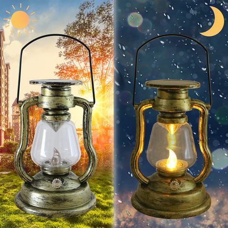 Lanternes solaires suspendues d'extérieur, lanternes rétro à énergie solaire, lampes décoratives lumineuses pour terrasse, jardin et table. (1/5)