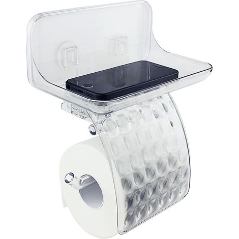 Organisateur WC transparent en plastique mod. air container, porte-papier toilette design pour salle de bain (1/5)