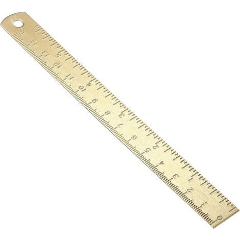 Technisches Zeichenlineal für Schüler, Konstruktionslineal, Präzisionsmesslineal – 16,50 x 1,70 x 0,10 cm – Gold (1/4)
