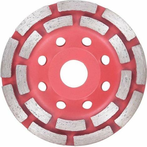 Disque de broyage diamanté - ZOR® - Double ligne - 115 mm - 22,23 mm noyau - Vitesse max 80 m/s - 13 300 tr/min - Rouge (1/4)