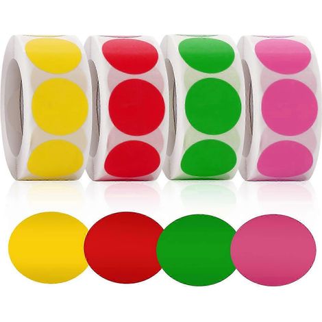 Pastilles autocollantes colorées, lot de 2000 pastilles rondes de 2,5 cm, pour calendriers, meubles, brocante 2025 (1/5)