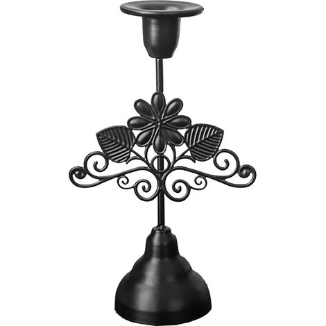 Bougeoire en fer forgé Porte-manteau Fleur Décoration romantique pour dîner aux chandelles et intérieur élégant (1/5)