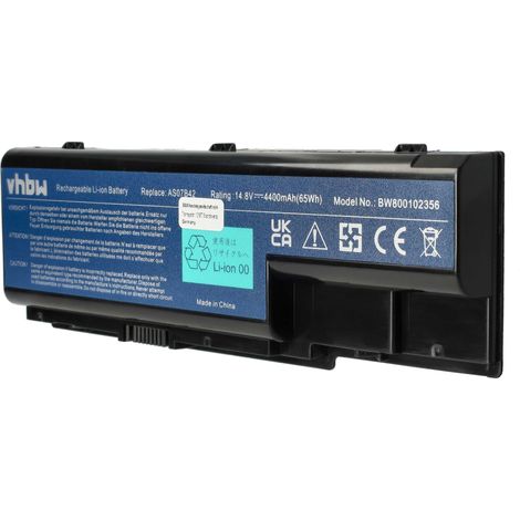 vhbw Akku kompatibel mit Acer Aspire 7520-5115, 7520, 6935, 6935G, 7320, 7220, 7320G, 7230, 7235, 7340, 7330 Notebook (4400 mAh, 14,8 V, Li-Ion) (1/5)