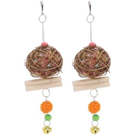 QORVA-Jeffergarden Broyeur de Cage pour perroquets, jouet à mcher pour oiseaux, pour recherche de nourriture, pour calopsitte, Conure, gris africain (1/5)