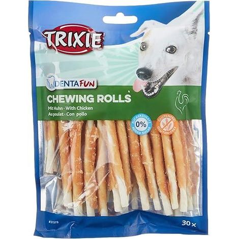 Trixie 30 Rollitos con Pollo Denta Fun, 12 cm, 240 g