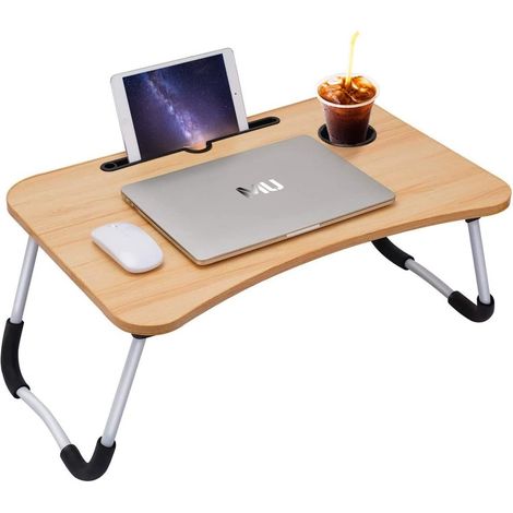 Support Ordinateur Portable Plateau de lit 60x40x28cm (Bois) (1/4)