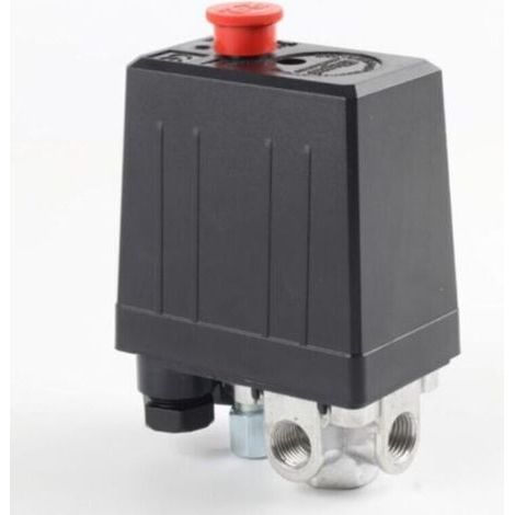 Pressostat de compresseur d'air avec 4 sorties pièces de compresseur de soupape de commande de pressostat, Monophasique, ¼" Port, Pressostat Pour Compresseur, 10 Bar/145psi (1/4)