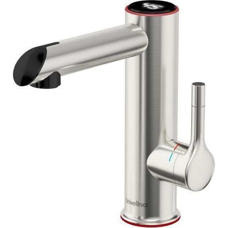 Robinet de salle de bain avec chauffe-eau instantané Affichage numérique LED Robinet de salle de bain Rotation à 120° Robinet de lavabo Robinetterie de lavabo étanche IPX4 Mitigeur monocommande de lav (1/4)